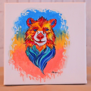 Totemállatok kép sorozat, Művészet, Festmény, Akril, Festészet, MESKA