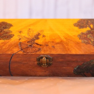 Tündérkés fadoboz, Ékszer, Ékszertartó, Ékszerdoboz, Festészet, Festett tárgyak, MESKA