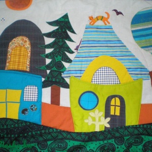 Házikós falvédő 120x90 cm - otthon & életmód - babaszoba, gyerekszoba - falvédő gyerekszobába - Meska.hu
