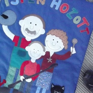 Isten hozott! falikép a család figuráival 60x80 cm - otthon & életmód - babaszoba, gyerekszoba - falvédő gyerekszobába - Meska.hu