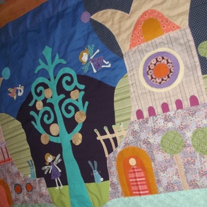 Tündéres falvédő 200 X 120 cm, Otthon & Életmód, Babaszoba, gyerekszoba, Falvédő gyerekszobába, Patchwork, foltvarrás, MESKA
