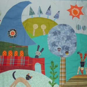 Erdei állatos, zsebes, figurás falvédő 160x80 cm -  - Meska.hu