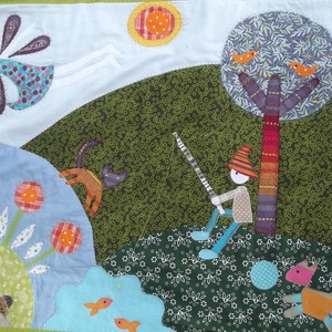 Lányos falvédő, tündéres, pecásmanós 160 x 70 cm - otthon & életmód - babaszoba, gyerekszoba - falvédő gyerekszobába - Meska.hu
