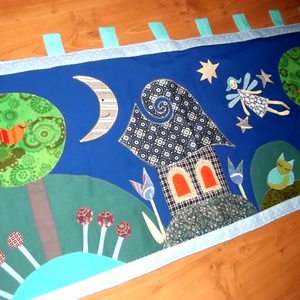 Jó éjszakát! falikép 150 x 60 cm, Otthon & Életmód, Babaszoba, gyerekszoba, Falvédő gyerekszobába, Patchwork, foltvarrás, MESKA