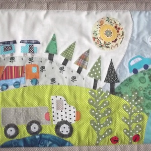 Falvédő járművekkel, állatokkal 140 x 60 cm - otthon & életmód - babaszoba, gyerekszoba - falvédő gyerekszobába - Meska.hu