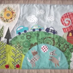 Falvédő járművekkel, állatokkal 140 x 60 cm - otthon & életmód - babaszoba, gyerekszoba - falvédő gyerekszobába - Meska.hu