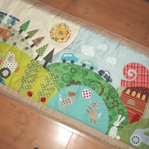 Falvédő járművekkel, állatokkal 140 x 60 cm - otthon & életmód - babaszoba, gyerekszoba - falvédő gyerekszobába - Meska.hu