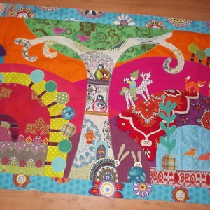 Mesefalvédő, élénk, telt színekkel 160x80 cm - otthon & életmód - babaszoba, gyerekszoba - falvédő gyerekszobába - Meska.hu