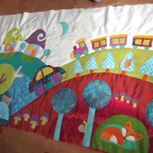 Élénk, vidám, karakteres színű falvédő, 160 x 70 cm - otthon & életmód - babaszoba, gyerekszoba - falvédő gyerekszobába - Meska.hu