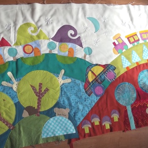Élénk, vidám, karakteres színű falvédő, 160 x 70 cm - otthon & életmód - babaszoba, gyerekszoba - falvédő gyerekszobába - Meska.hu