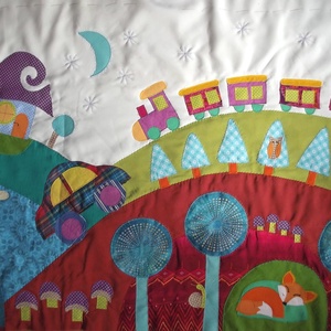 Élénk, vidám, karakteres színű falvédő, 160 x 70 cm - otthon & életmód - babaszoba, gyerekszoba - falvédő gyerekszobába - Meska.hu