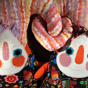 Két CsigaManó, virágos játékfigurák testvéreknek, barátoknak, Játék & Sport, Plüssállat & Játékfigura, Manó, Baba-és bábkészítés, Patchwork, foltvarrás, MESKA