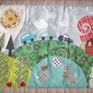 Falvédő járművekkel, állatokkal 150 x 70 cm - otthon & életmód - babaszoba, gyerekszoba - falvédő gyerekszobába - Meska.hu