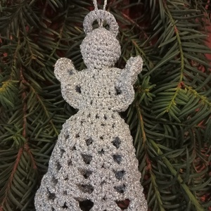 Horgolt angyalka - karácsony - karácsonyi lakásdekoráció - karácsonyfadíszek - Meska.hu