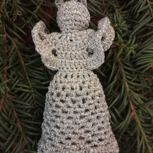 Horgolt angyalka - karácsony - karácsonyi lakásdekoráció - karácsonyfadíszek - Meska.hu