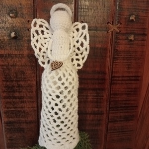 Angyalka csúcsdísz - karácsony - karácsonyi lakásdekoráció - karácsonyfa szoknya, karácsonyfa alátét - Meska.hu