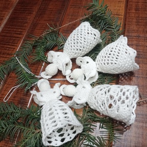 Horgolt angyalka - karácsony - karácsonyi lakásdekoráció - karácsonyfadíszek - Meska.hu