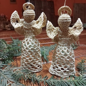Horgolt angyalka - karácsony - karácsonyi lakásdekoráció - karácsonyfadíszek - Meska.hu