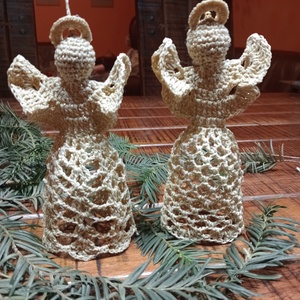 Horgolt angyalka - karácsony - karácsonyi lakásdekoráció - karácsonyfadíszek - Meska.hu