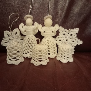 Horgolt karácsonyfadísz, Karácsony, Karácsonyi lakásdekoráció, Karácsonyfadíszek, Horgolás, MESKA