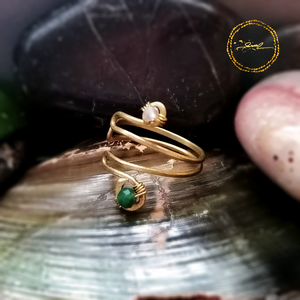 SaraZ // Twin Orbit gyűrű, Ékszer, Gyűrű, Gyöngyös gyűrű, Ékszerkészítés, MESKA