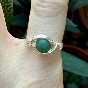 SaraZ // Inner Ember gyűrű amazonittal - ékszer - gyűrű - gyöngyös gyűrű - Meska.hu