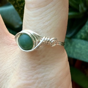 SaraZ // Inner Ember gyűrű amazonittal - ékszer - gyűrű - gyöngyös gyűrű - Meska.hu