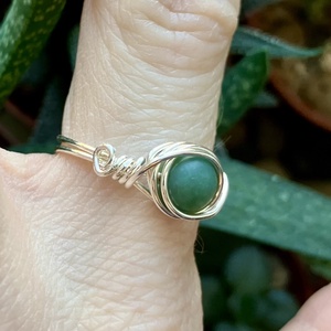 SaraZ // Inner Ember gyűrű amazonittal - ékszer - gyűrű - gyöngyös gyűrű - Meska.hu