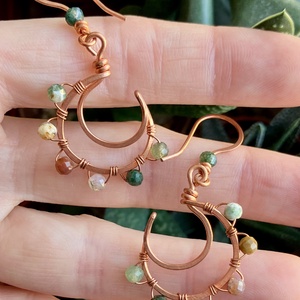 SaraZ // Lunar Circle bohém fülbevaló - ékszer - fülbevaló - lógós kerek fülbevaló - Meska.hu