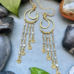 SaraZ // Lunar Circle csillár fülbevaló - ékszer - fülbevaló - csillár fülbevaló - Meska.hu