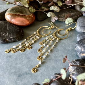 SaraZ // Lunar Circle csillár fülbevaló - ékszer - fülbevaló - csillár fülbevaló - Meska.hu