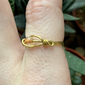 SaraZ // Inner Ember gyűrű páva acháttal - ékszer - gyűrű - gyöngyös gyűrű - Meska.hu