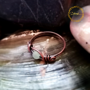 SaraZ // Inner Ember gyűrű aventurinnal, Ékszer, Gyűrű, Gyöngyös gyűrű, Ékszerkészítés, MESKA