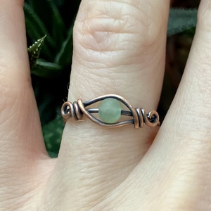 SaraZ // Inner Ember gyűrű aventurinnal - ékszer - gyűrű - gyöngyös gyűrű - Meska.hu