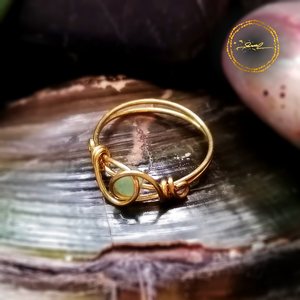 SaraZ // Forest Drop gyűrű aventurinnal, Ékszer, Gyűrű, Gyöngyös gyűrű, Ékszerkészítés, MESKA