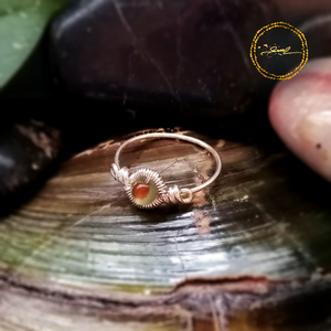 SaraZ // Inner Gaze gyűrű páva acháttal, Ékszer, Gyűrű, Gyöngyös gyűrű, Ékszerkészítés, MESKA