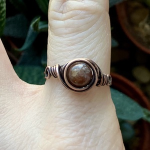 SaraZ // Inner Ember gyűrű indiai acháttal - ékszer - gyűrű - gyöngyös gyűrű - Meska.hu