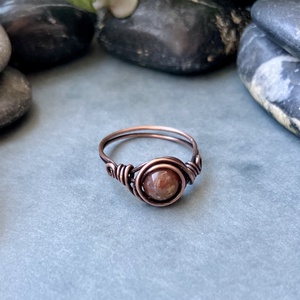 SaraZ // Inner Ember gyűrű indiai acháttal - ékszer - gyűrű - gyöngyös gyűrű - Meska.hu