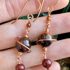 SaraZ // Planet Bloom fülbevaló bikaszemmel - ékszer - fülbevaló - lógó fülbevaló - Meska.hu