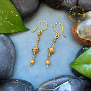 SaraZ // Planet Bloom fülbevaló óceáni jáspissal és acháttal - Meska.hu