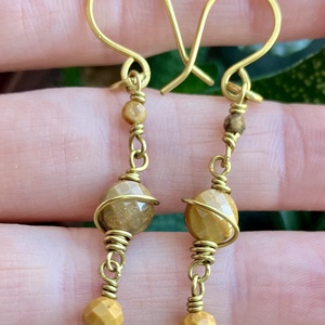 SaraZ // Planet Bloom fülbevaló óceáni jáspissal és acháttal - ékszer - fülbevaló - lógó fülbevaló - Meska.hu