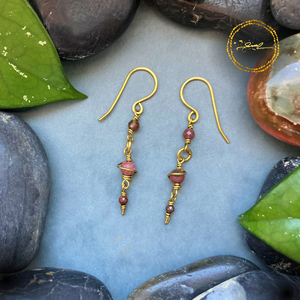 SaraZ // Planet Bloom fülbevaló indiai acháttal, Ékszer, Fülbevaló, Lógó fülbevaló, Ékszerkészítés, MESKA