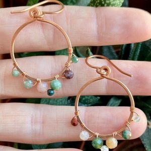 SaraZ // Desert Bloom fülbevaló indiai acháttal - ékszer - fülbevaló - lógó fülbevaló - Meska.hu