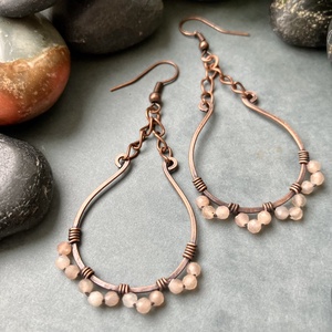 SaraZ // Desert Bloom fülbevaló napkővel - ékszer - fülbevaló - lógó fülbevaló - Meska.hu