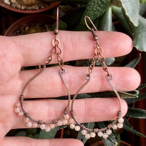 SaraZ // Desert Bloom fülbevaló napkővel - ékszer - fülbevaló - lógó fülbevaló - Meska.hu