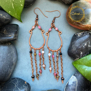 SaraZ // Desert Bloom chandelier fülbevaló turmalinnal, Ékszer, Fülbevaló, Lógó fülbevaló, Ékszerkészítés, MESKA