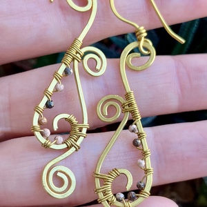 SaraZ // Desert Bloom fülbevaló rodokrozit - ékszer - fülbevaló - lógó fülbevaló - Meska.hu