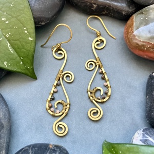 SaraZ // Desert Bloom fülbevaló rodokrozit - ékszer - fülbevaló - lógó fülbevaló - Meska.hu