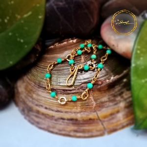 SaraZ // Desert Bloom bokalánc türkizzel, Ékszer, Lábdísz és Testékszer, Bokalánc, Ékszerkészítés, MESKA