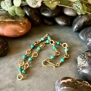 SaraZ // Desert Bloom bokalánc türkizzel - ékszer - lábdísz és testékszer - bokalánc - Meska.hu